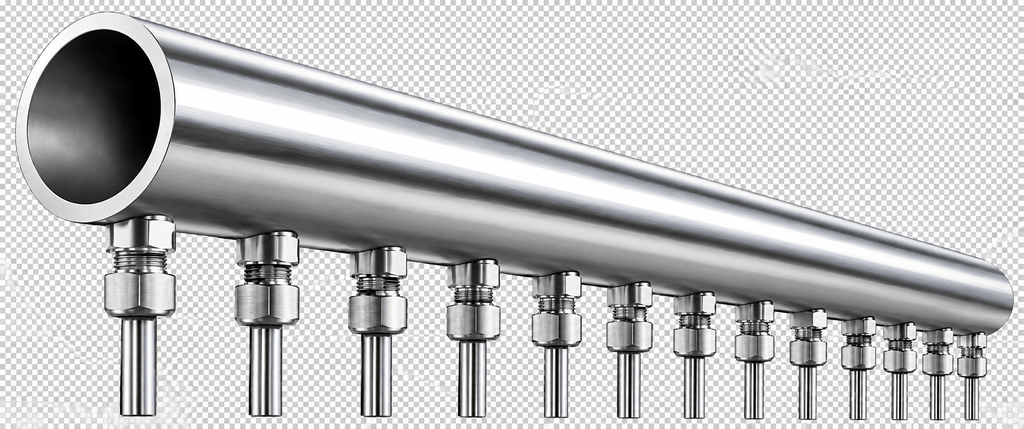 STEEL ART CRAFT 3 Inch Nozzle Spacing |Round Rain Curtain Fountain Pipe with Nozzles | Stainless Steel Water Curtain Pipe | Available in 1 Ft, 2.5 Ft & 5 Ft Sizes | Customizable Fountain Pipe - STEEL ART CRAFT