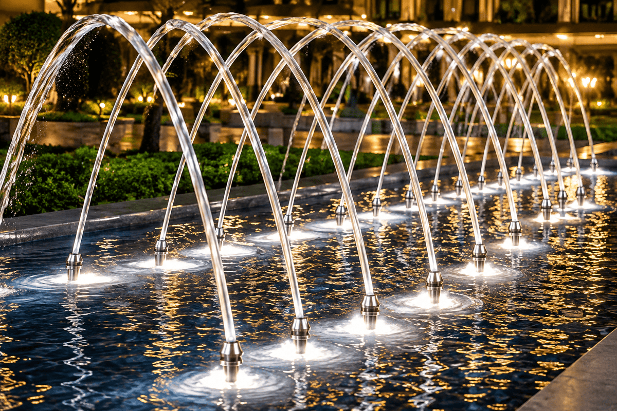 STEEL ART CRAFT Clear Jet Fountain Nozzle | Stainless Steel Water Fountain Jet Nozzle | Smooth & Clear Arched Water Stream | 2 Inch Water Inlet (2" BSP) | For Garden, Pool & Decorative Fountains - STEEL ART CRAFT