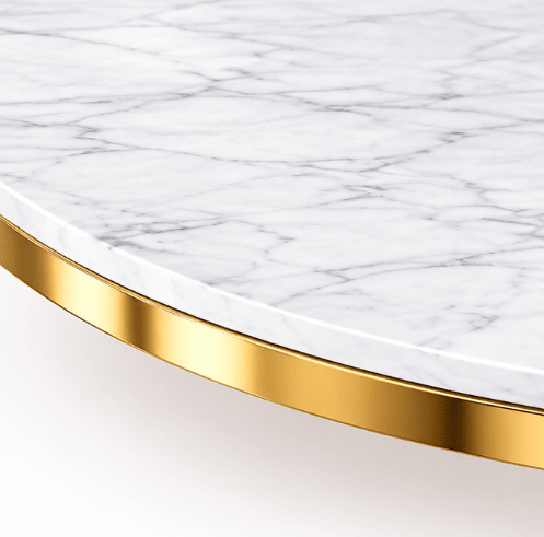STEEL ART CRAFT Radiant Circle Center Table Model 3001 | Round Marble Top Coffee Table with Stainless Steel Gold PVD Base | Modern Luxury Living Room Table | White & Black Top Variants - STEEL ART CRAFT