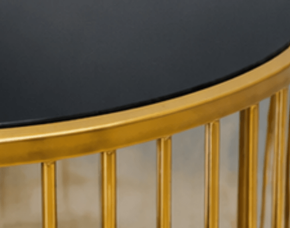 STEEL ART CRAFT Round Coffee Table for Living Room | Black Marble Top with Gold Finish Metal Frame | Modern Luxury Center Table | Round Sofa Table for Home, Office & Lounge | 101 x 101 x 44 cm - STEEL ART CRAFT