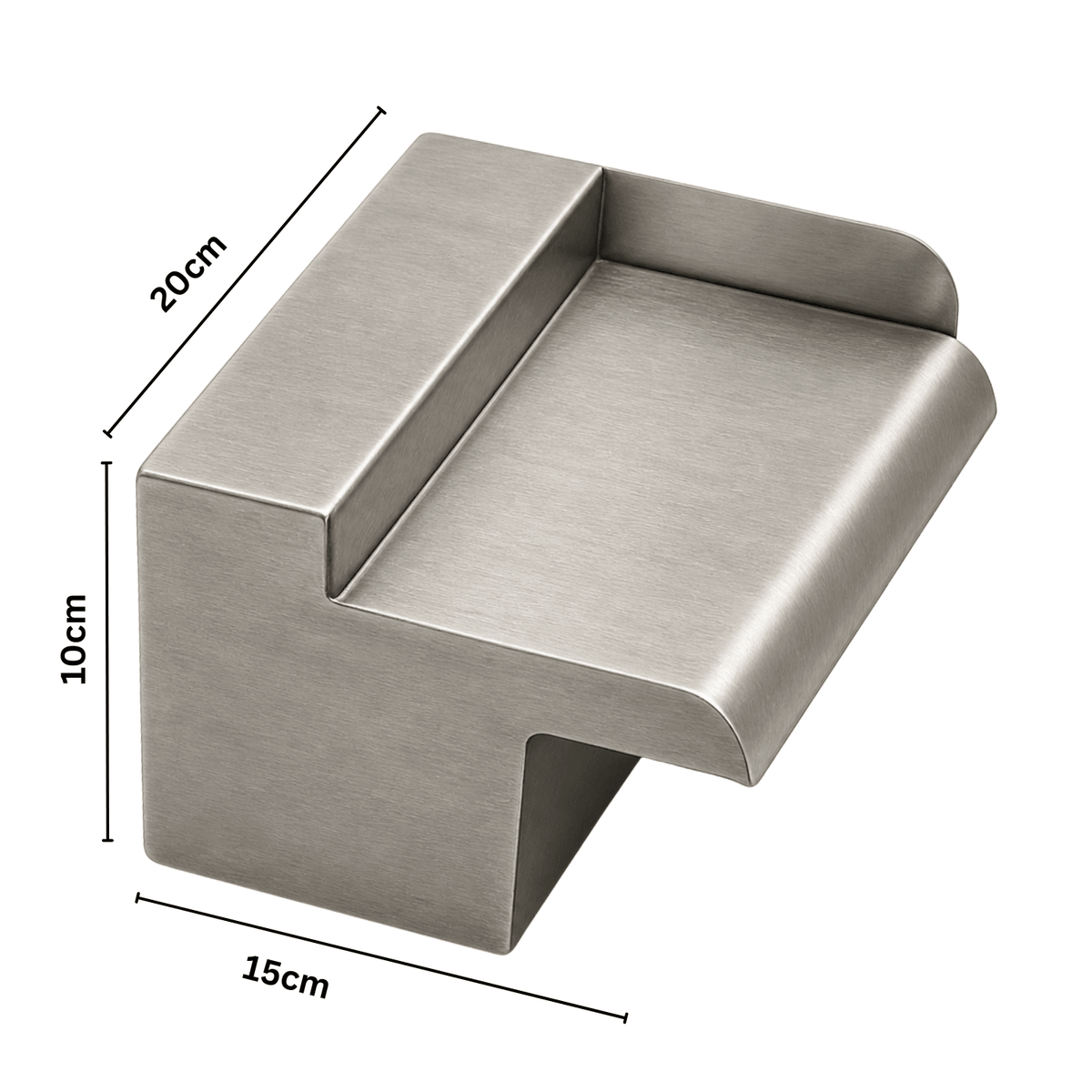 STEELARTCRAFT 20cm/8 INCHES Short neck Length Outdoor Waterfall Pool, Rectangular Pond Fountain Stainless Steel, Waterfall Spillway Rectangular Wall Mounted Swimming Pool Fountain Waterfalls - STEEL ART CRAFT