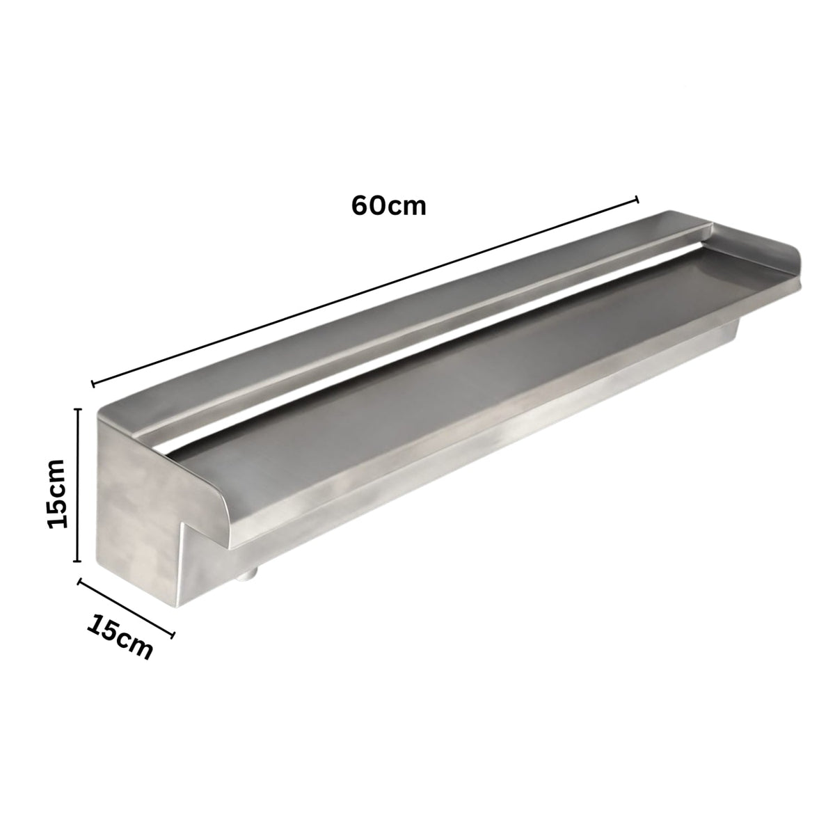 SteelArtCraft 24 Inch Short neck Stainless Steel Cascade Blade for Water Fountain | 20mm Water Inlet | Premium Waterfall Spillway - STEEL ART CRAFT