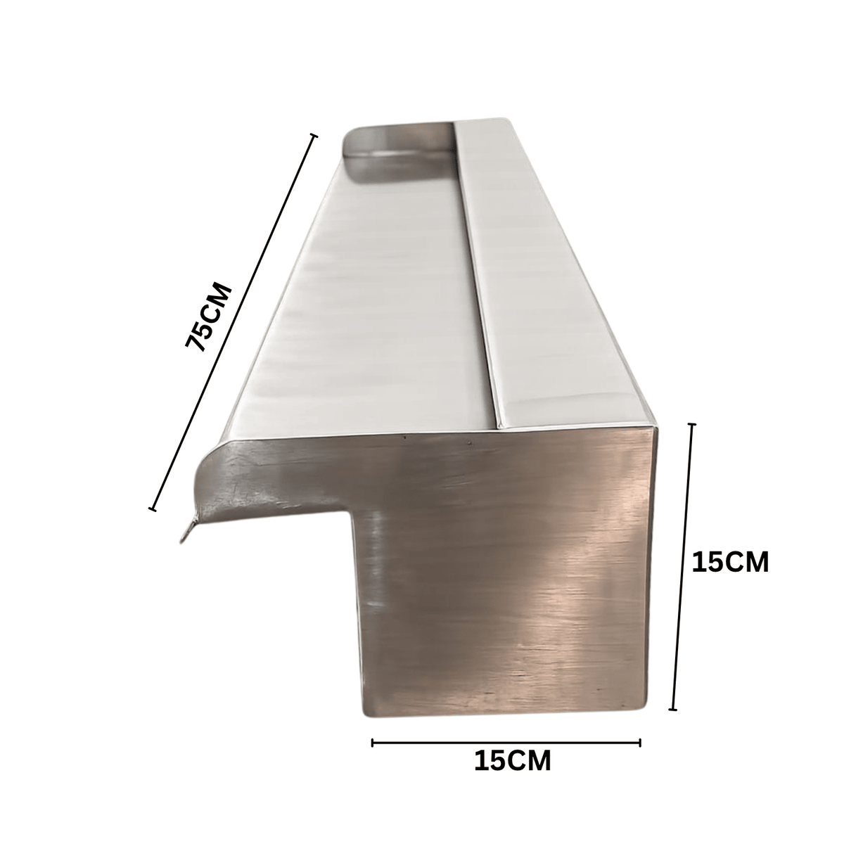 SteelArtCraft 30 Inch Short neck Stainless Steel Cascade Blade | SS304 Waterfall Spillway | 75cm Length | 2 × 20mm Inlets | Double Body - STEEL ART CRAFT