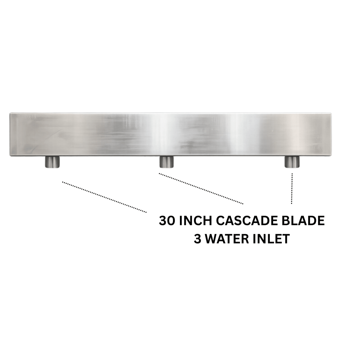 SteelArtCraft 30 Inch Short neck Stainless Steel Cascade Blade | SS304 Waterfall Spillway | 75cm Length | 2 × 20mm Inlets | Double Body - STEEL ART CRAFT