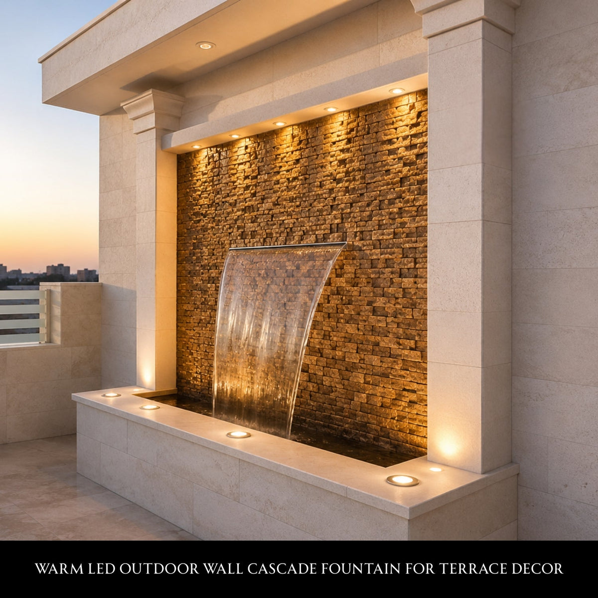 SteelArtCraft 30 Inch Short neck Stainless Steel Cascade Blade | SS304 Waterfall Spillway | 75cm Length | 2 × 20mm Inlets | Double Body - STEEL ART CRAFT