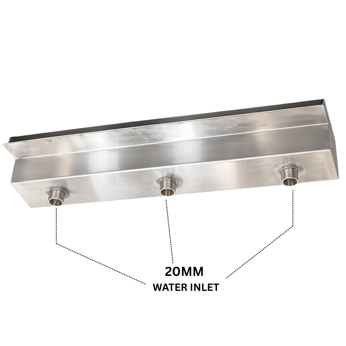 SteelArtCraft 30 Inch Short neck Stainless Steel Cascade Blade | SS304 Waterfall Spillway | 75cm Length | 2 × 20mm Inlets | Double Body - STEEL ART CRAFT