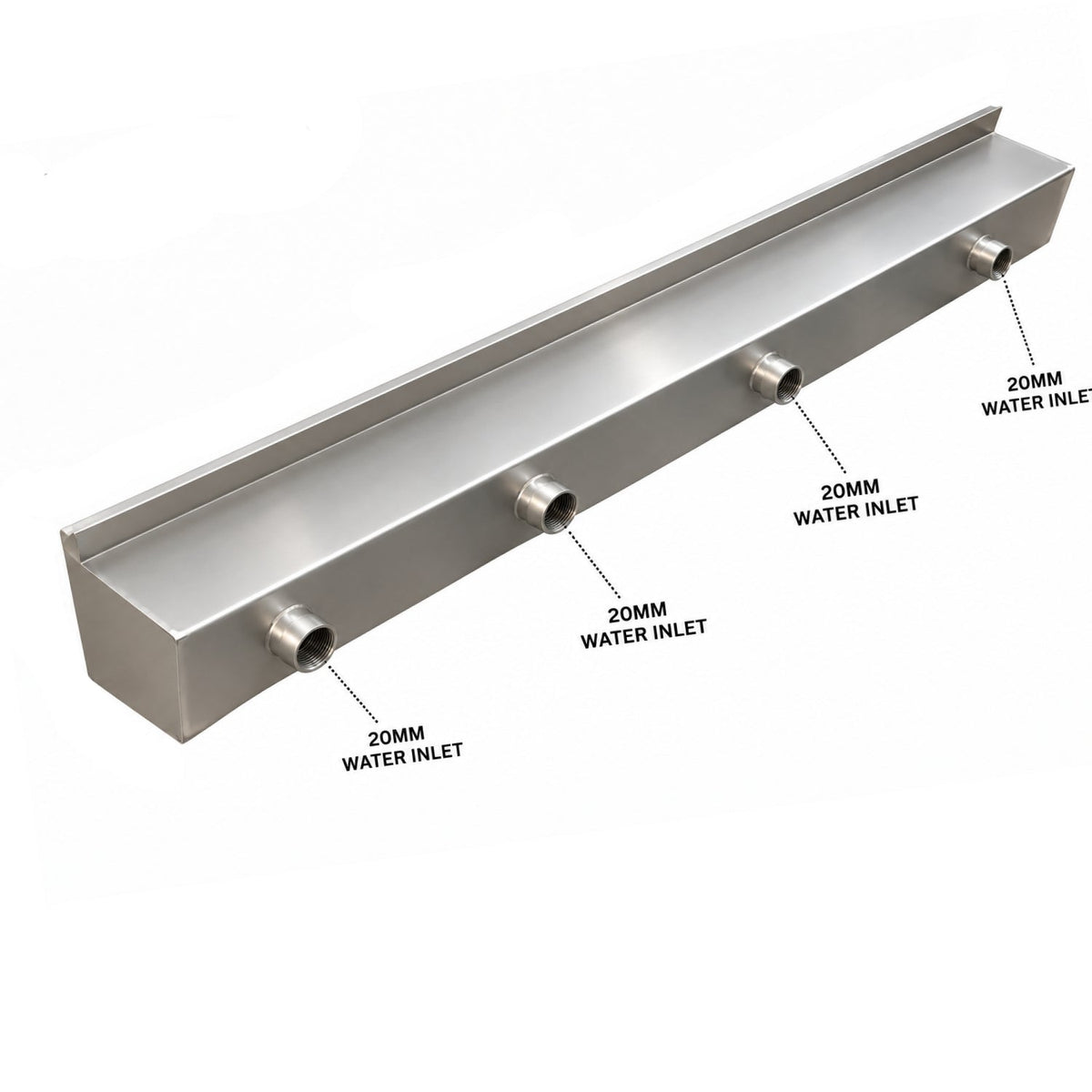 SteelArtCraft 48 Inch Short neck Stainless Steel Cascade Blade | SS304 Waterfall Spillway | 120cm Length | 4 × 20mm Inlets | Double Body - STEEL ART CRAFT