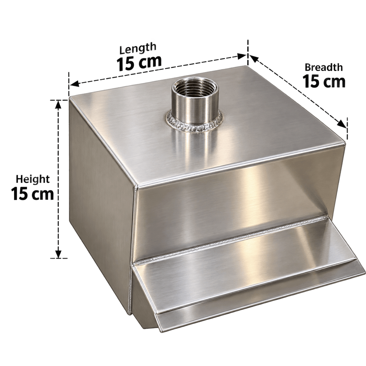 SteelArtCraft 6 Inch Short neck Stainless Steel Cascade Blade for Water Fountain | 20mm Water Inlet | Premium Waterfall Spillway Nozzle - STEEL ART CRAFT