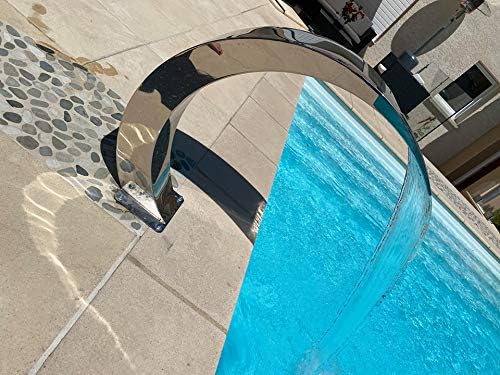SteelArtCraft Arch Cobra Fountain Waterfall – 2FT Height | Stainless Steel | Pool & Fountain Water Blade - STEEL ART CRAFT