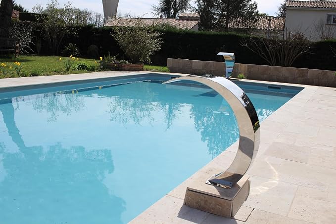 SteelArtCraft Arch Cobra Fountain Waterfall – 2FT Height | Stainless Steel | Pool & Fountain Water Blade - STEEL ART CRAFT