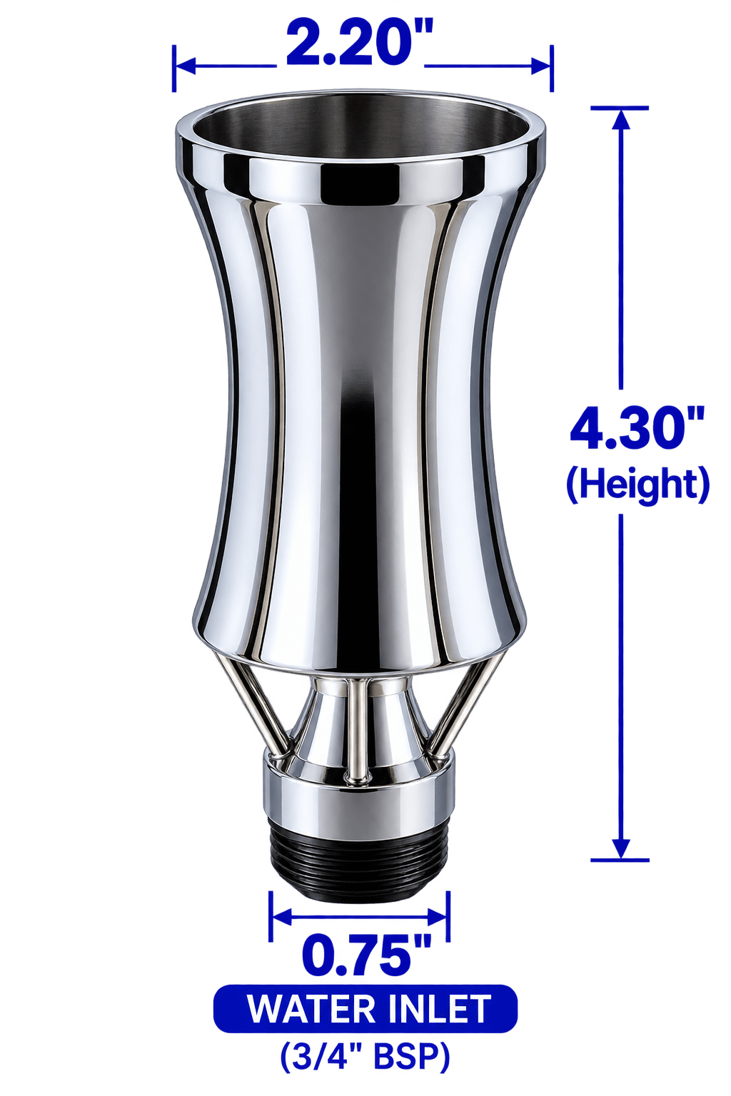 SteelArtCraft Cup Fountain Nozzle – 0.75" & 1" Inlet | Stainless Steel Water Fountain Nozzle - STEEL ART CRAFT