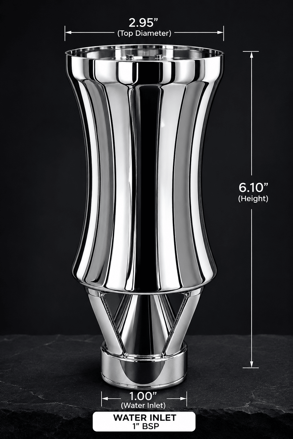 SteelArtCraft Cup Fountain Nozzle – 0.75" & 1" Inlet | Stainless Steel Water Fountain Nozzle - STEEL ART CRAFT