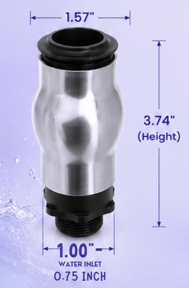 SteelArtCraft Foam Jet Fountain Nozzle – 0.5", 0.75" & 1" Inlet | 304 Stainless Steel Water Spray Nozzle - STEEL ART CRAFT
