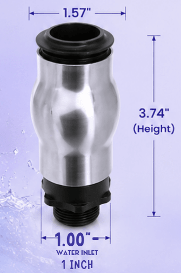 SteelArtCraft Foam Jet Fountain Nozzle – 0.5", 0.75" & 1" Inlet | 304 Stainless Steel Water Spray Nozzle - STEEL ART CRAFT