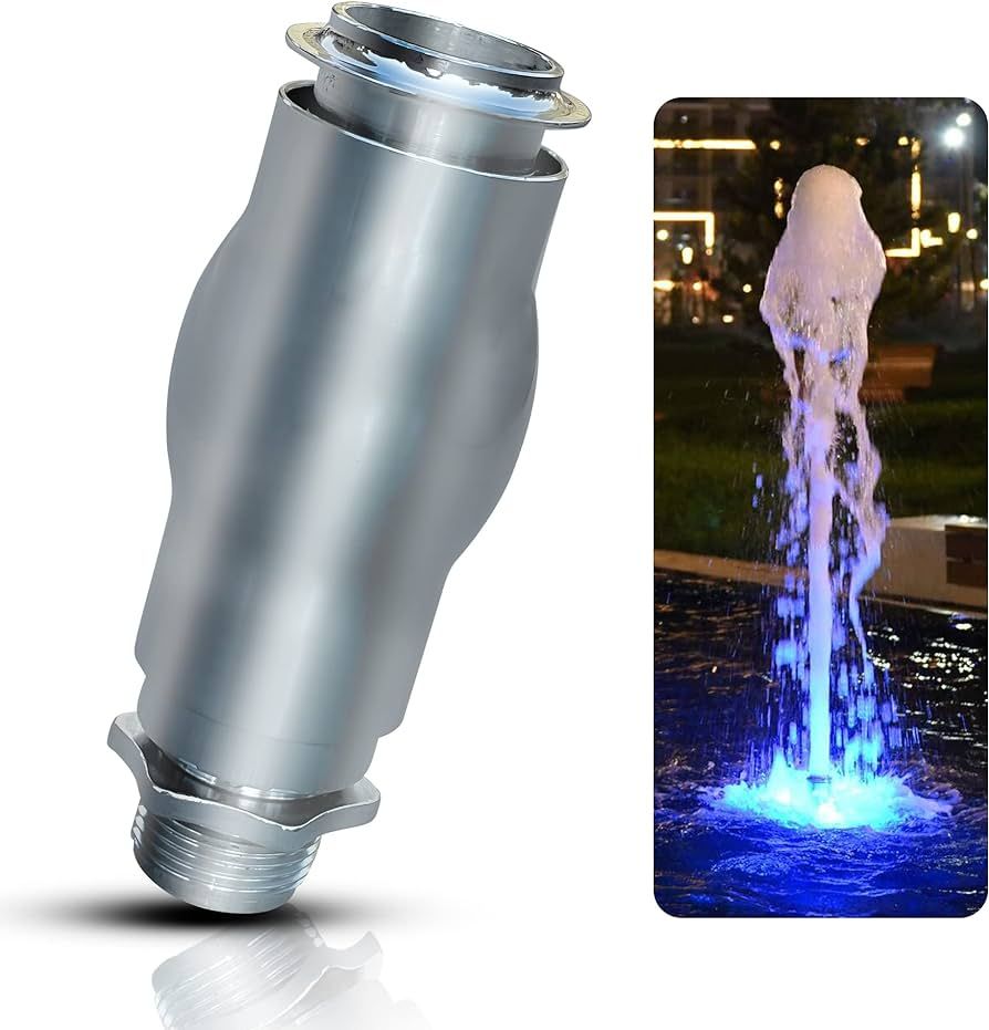 SteelArtCraft Foam Jet Fountain Nozzle – 0.5", 0.75" & 1" Inlet | 304 Stainless Steel Water Spray Nozzle - STEEL ART CRAFT