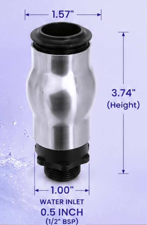 SteelArtCraft Foam Jet Fountain Nozzle – 0.5", 0.75" & 1" Inlet | 304 Stainless Steel Water Spray Nozzle - STEEL ART CRAFT