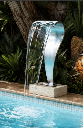SteelArtCraft Infinity Curve Fountain Nozzle – 2FT Height × 1FT Mouth | Wave Mouth Stainless Steel Pool Nozzle - STEEL ART CRAFT