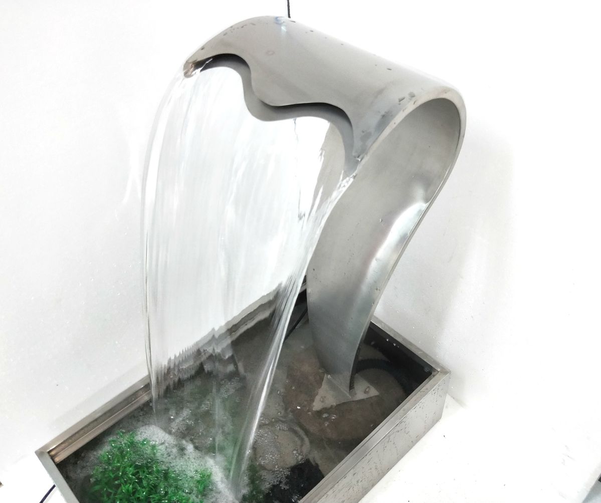SteelArtCraft Infinity Curve Fountain Nozzle – 2FT Height × 1FT Mouth | Wave Mouth Stainless Steel Pool Nozzle - STEEL ART CRAFT