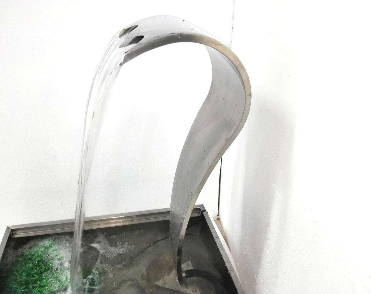 SteelArtCraft Infinity Curve Fountain Nozzle – 2FT Height × 1FT Mouth | Wave Mouth Stainless Steel Pool Nozzle - STEEL ART CRAFT