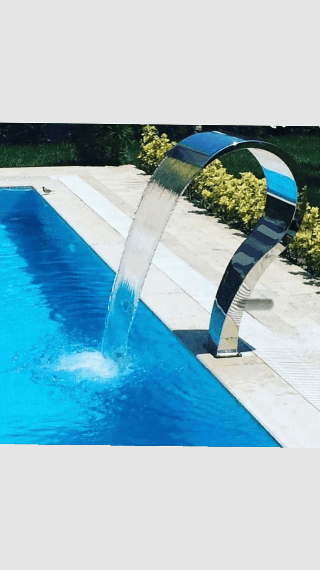SteelArtCraft Infinity Curve Fountain Nozzle – 2FT Height × 1FT Mouth | Wave Mouth Stainless Steel Pool Nozzle - STEEL ART CRAFT